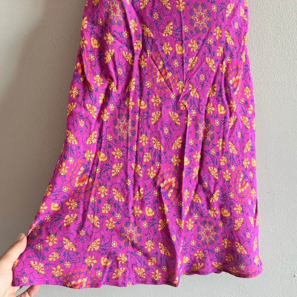 Spell & The Gypsy Madame Peacock Sweetheart Mini Dress | Boysenberry | Size Smal